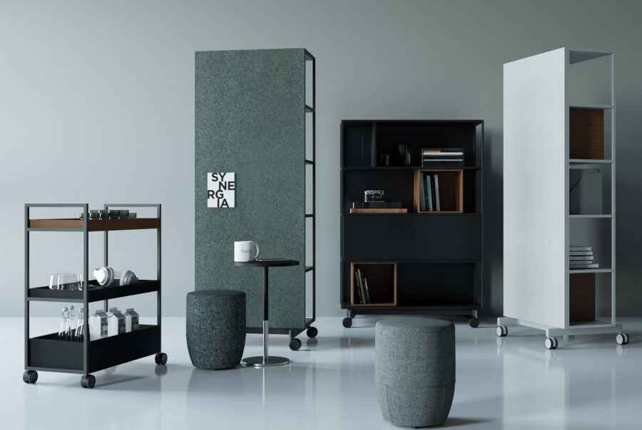 Designregal Stepp 2 auf Rollen