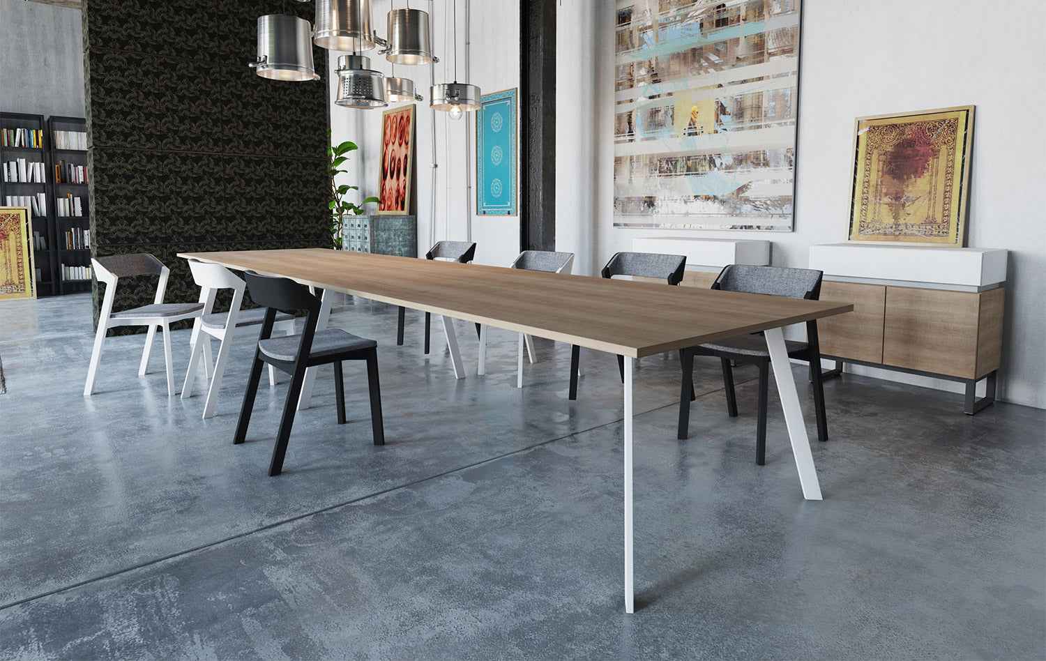 Konferenztisch AXY 2.Platten, Breite zwischen 280-480cm, Tiefe zwischen 80-140cm