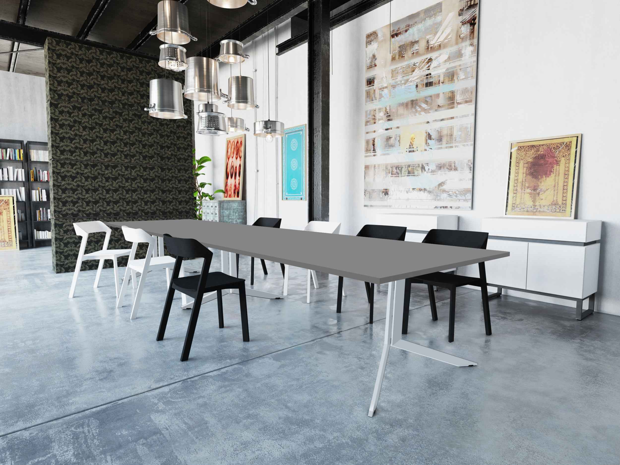 Konferenztisch AXY 2.Platten, Breite zwischen 280-480cm, Tiefe zwischen 80-140cm