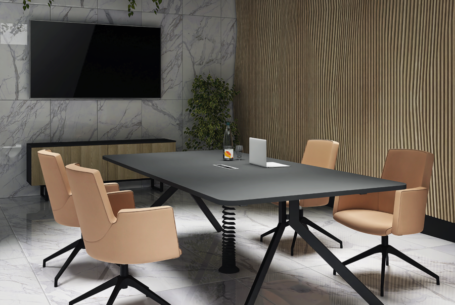 Konferenztisch AXY 1.Platte, Breite zwischen 160-240cm, Tiefe 80-140cm