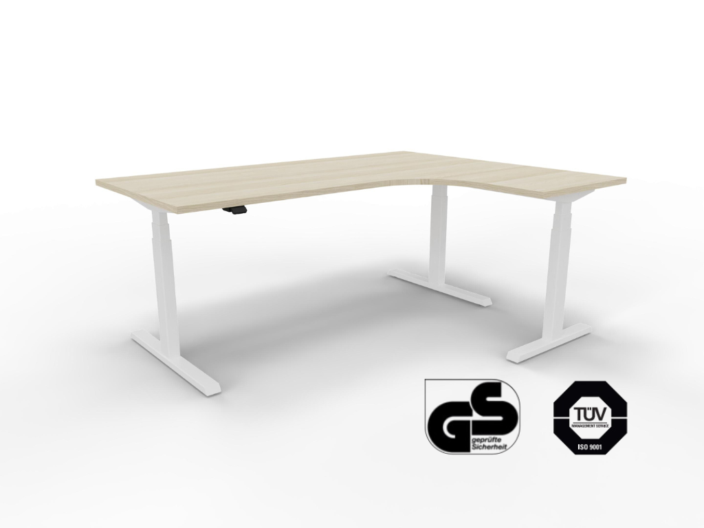 Elektrisch Höhenverstellbarer Eckschreibtisch | Levo X | Breite 160 x Tiefe 120 cm