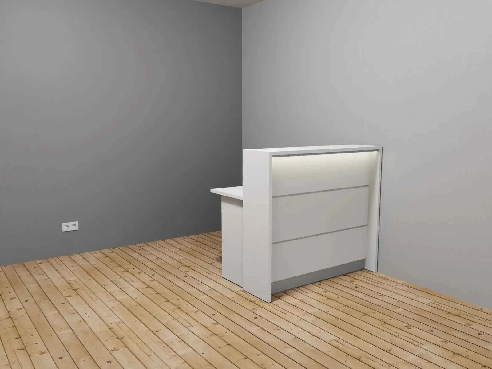 Empfangstheke AS-Basic in Weiß – 120 cm breit