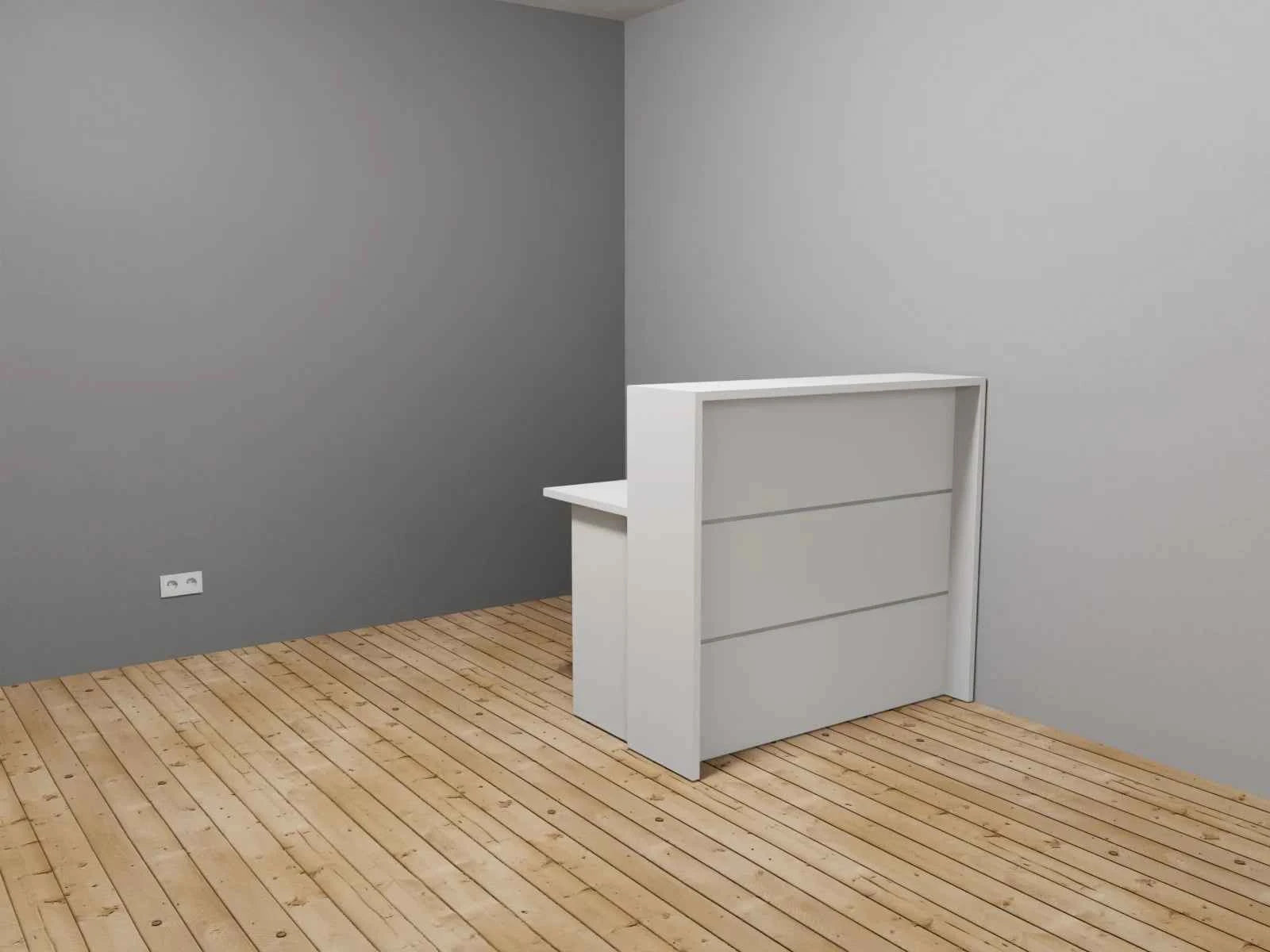 Empfangstheke AS-Basic in Weiß – 120 cm breit