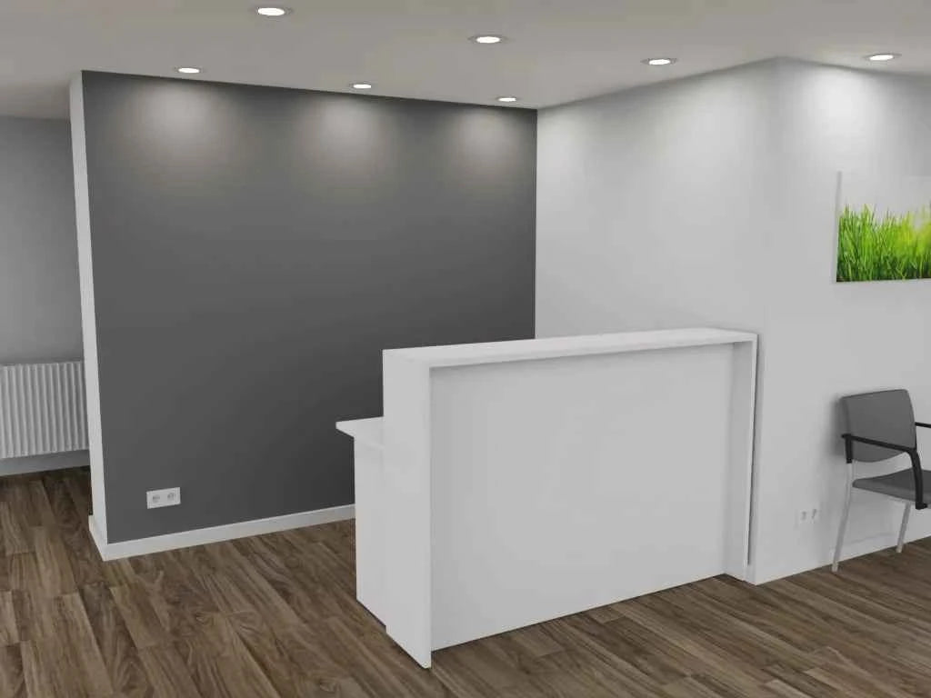 Empfangstheke AS-Basic in Weiß – 160 cm breit