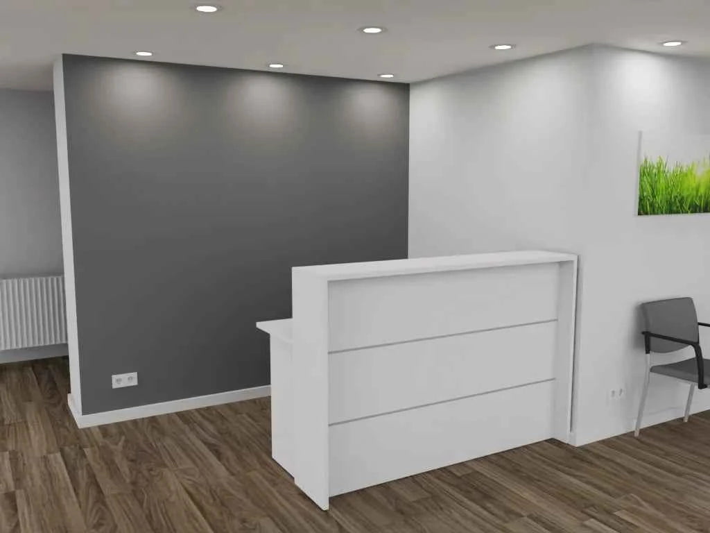 Empfangstheke AS-Basic in Weiß – 160 cm breit