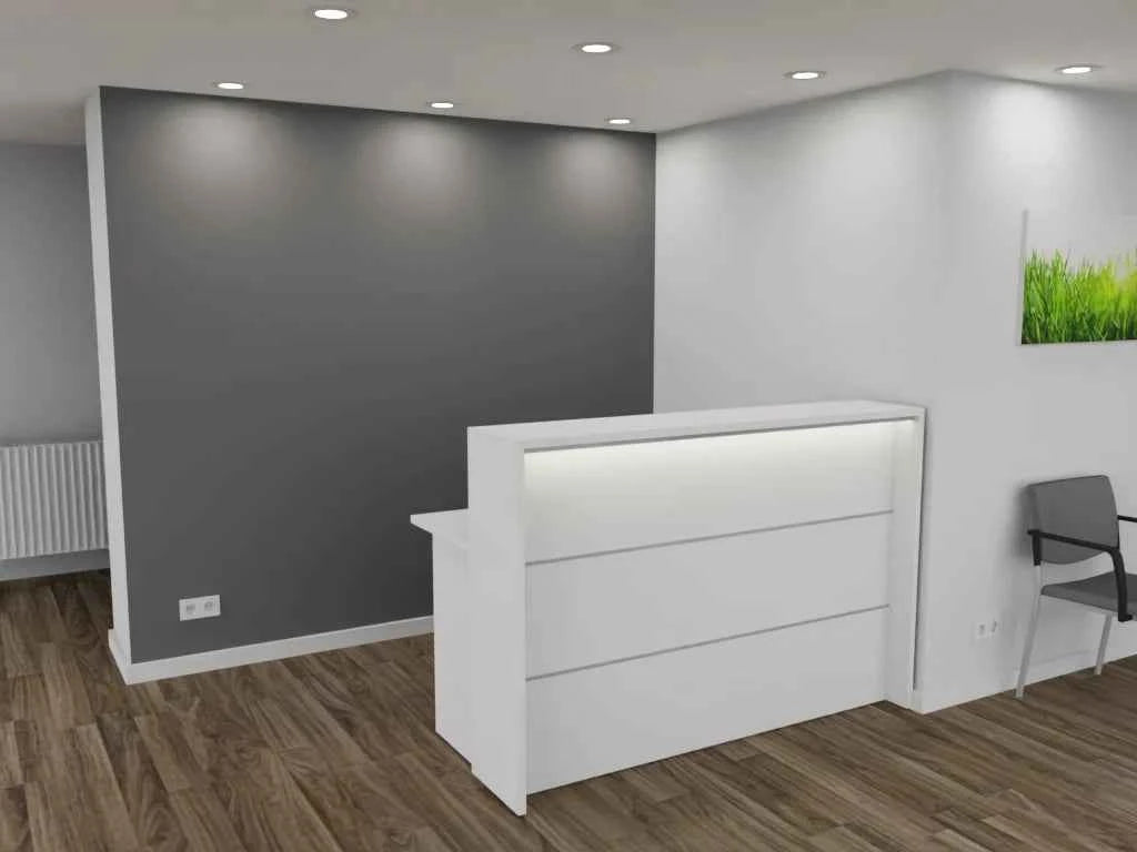 Empfangstheke AS-Basic in Weiß – 160 cm breit