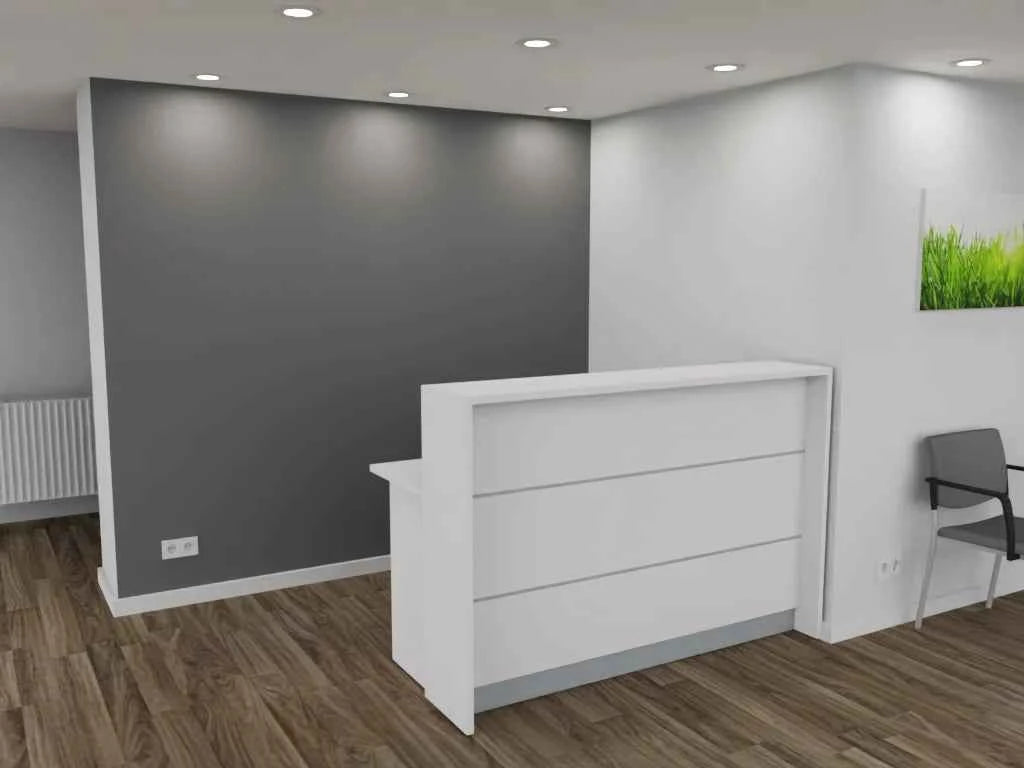 Empfangstheke AS-Basic in Weiß – 160 cm breit