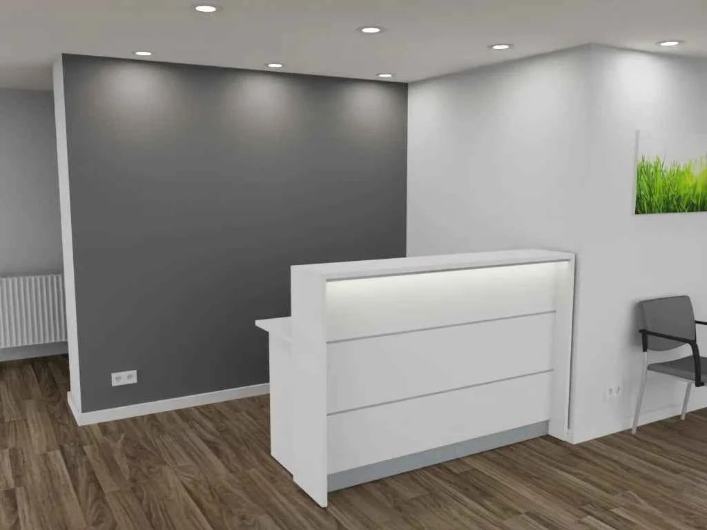 Empfangstheke AS-Basic in Weiß – 160 cm breit