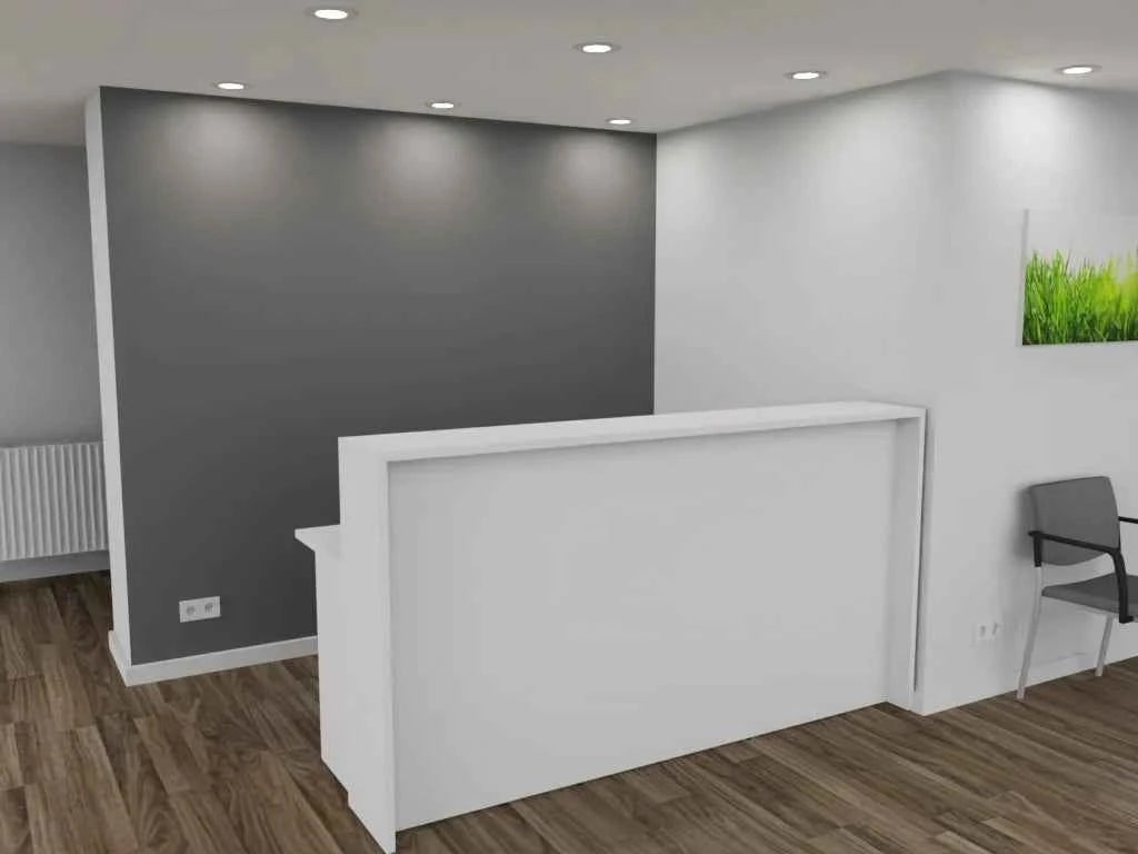 Empfangstheke AS-Basic in Weiß – 200 cm breit