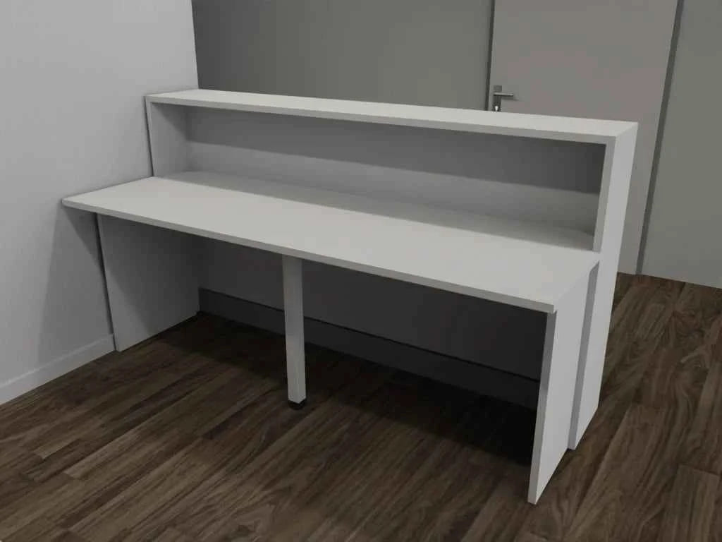 Empfangstheke AS-Basic in Weiß – 200 cm breit