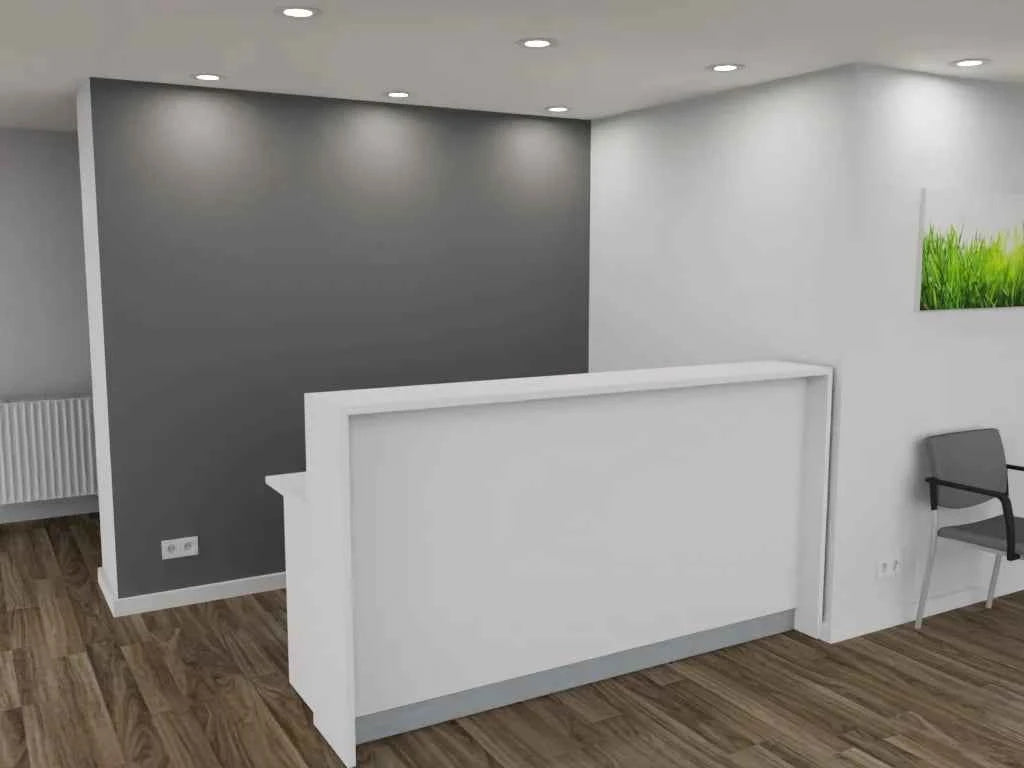 Empfangstheke AS-Basic in Weiß – 200 cm breit