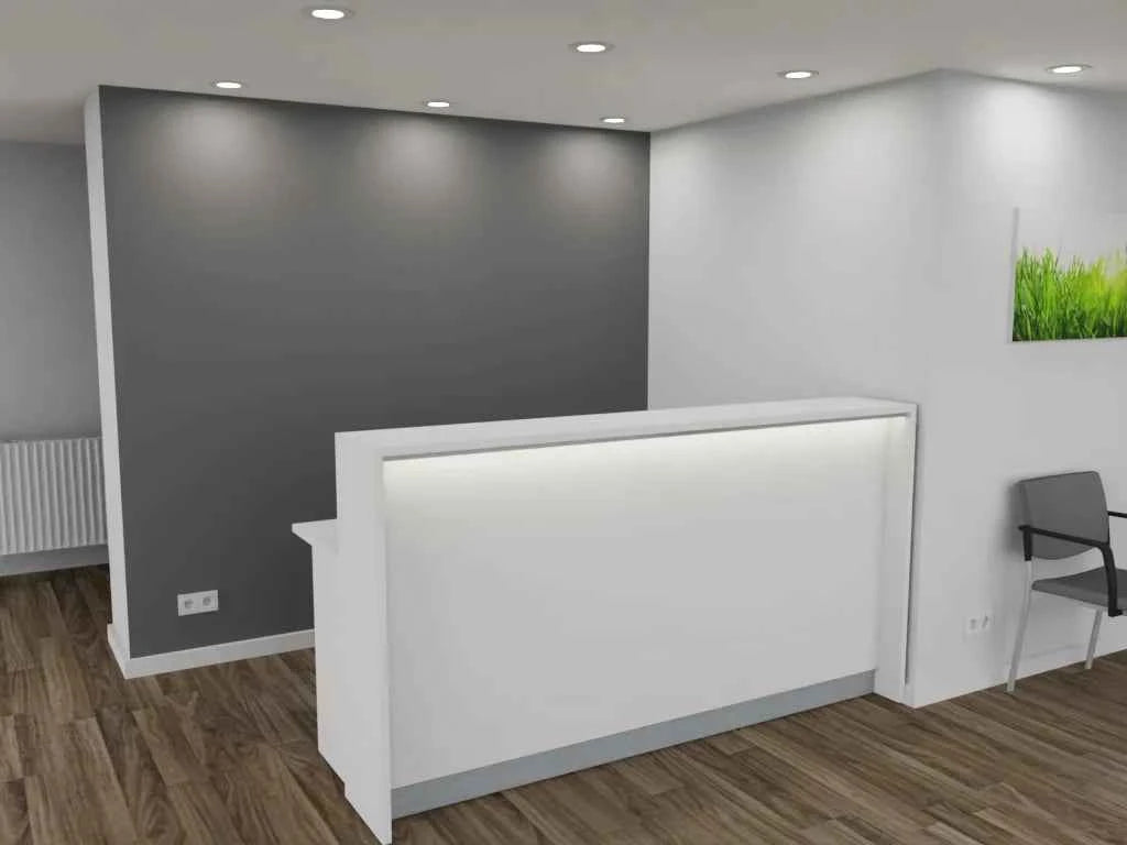 Empfangstheke AS-Basic in Weiß – 200 cm breit