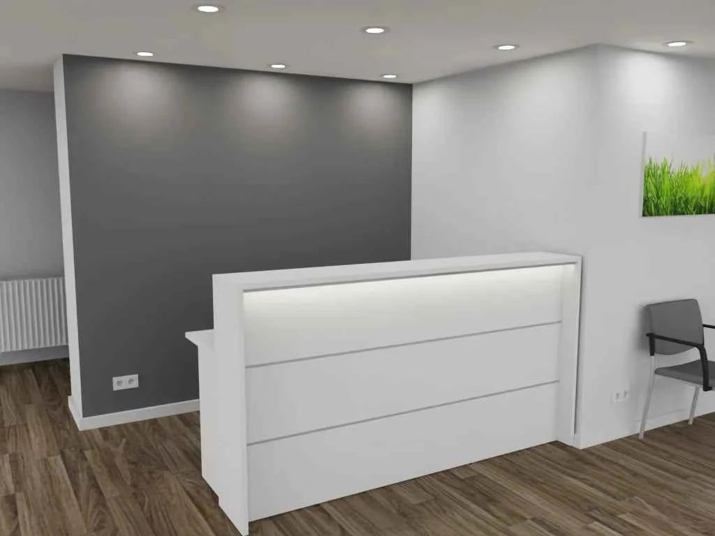 Empfangstheke AS-Basic in Weiß – 200 cm breit