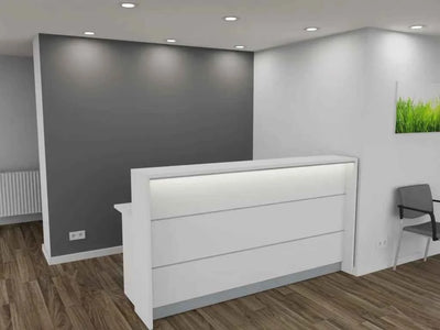 Empfangstheke AS-Basic in Weiß – 200 cm breit