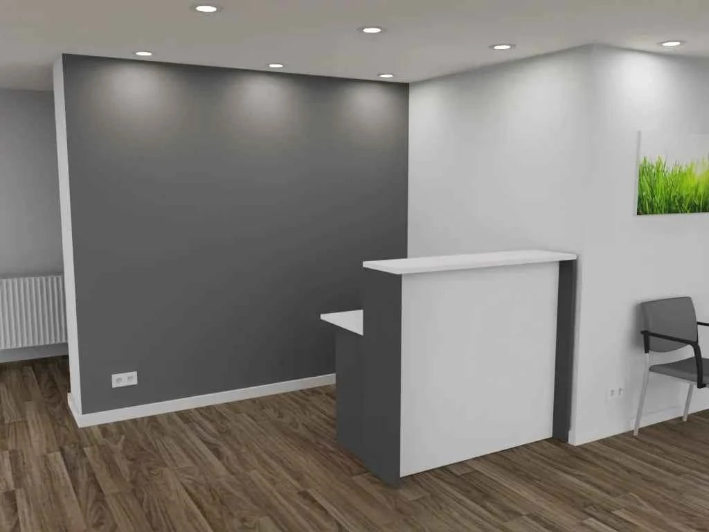 Empfangstheke AS-Basic in Weiß | Graphit – 120 cm breit