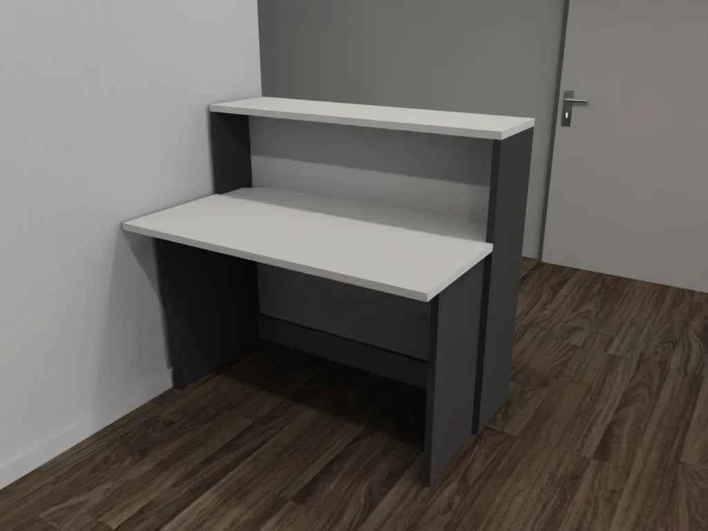 Empfangstheke AS-Basic in Weiß | Graphit – 120 cm breit