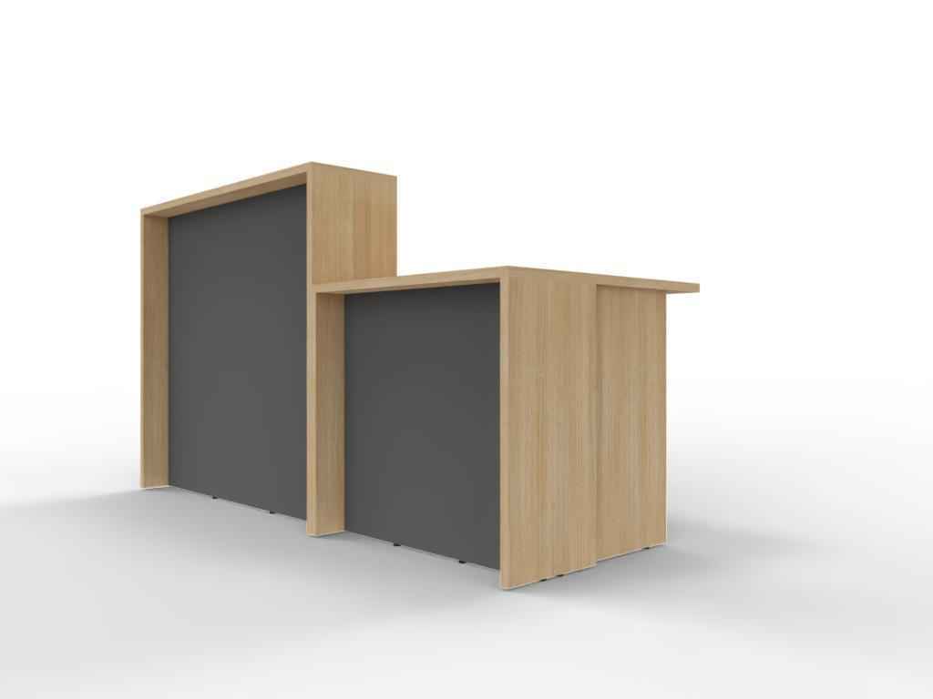 Empfangstheke AS-Line - 160 x 160 cm in Weiß/Graphit